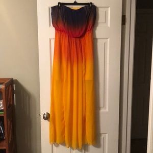Rainbow ombré maxi dress
